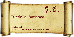 Turós Barbara névjegykártya